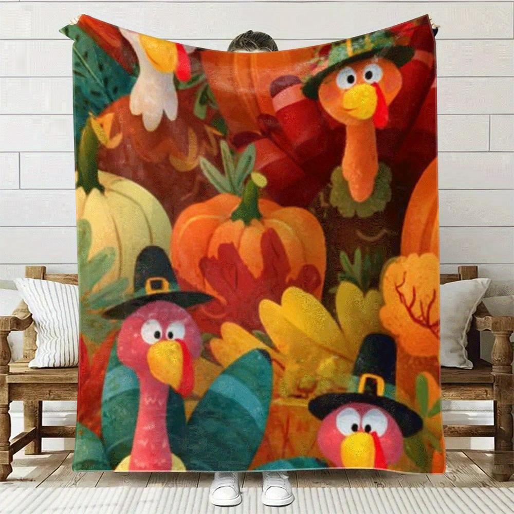 Home Textiles Turkey - Фланелевое одеяло с рисунком индейки и